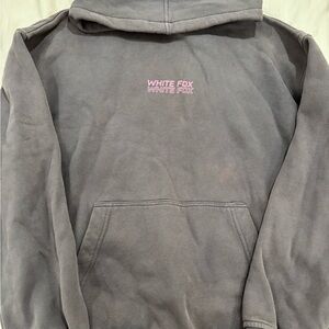 Gray Hoodie with Pink White Fox Logo
